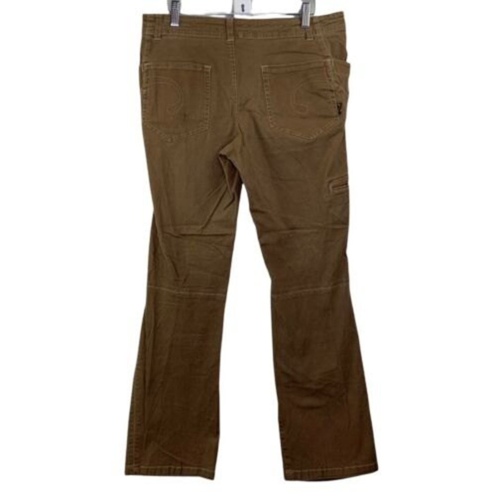 Kuhl Womens Hiking Pants Size 10 Tan Stretch Denim Articulated Knees 34X31